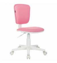 Кресло детское  "Joy MG-204W", без подлокотников, пластик белый, ткань TW, розовое, 533011
